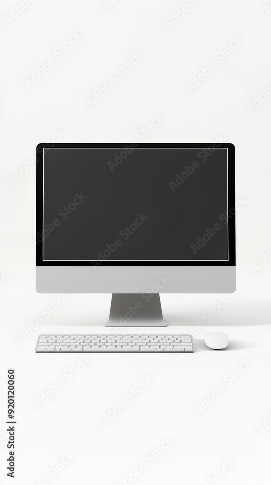Modern desktop computer with wireless keyboard and mouse is0lated on white. Modern desktop computer with wireless keyboard and mouse is0lated on white.