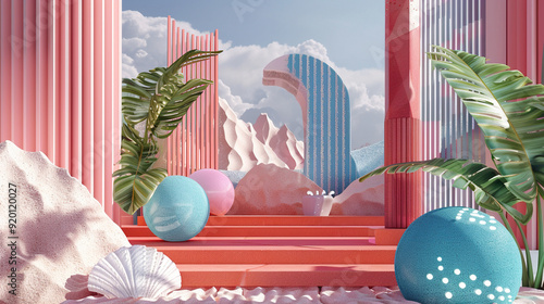 An 3d background that embraces surrealistic design elements, creating pieces or accessories with unexpected shapes, unconventional materials, and whimsical patterns that captivate photo