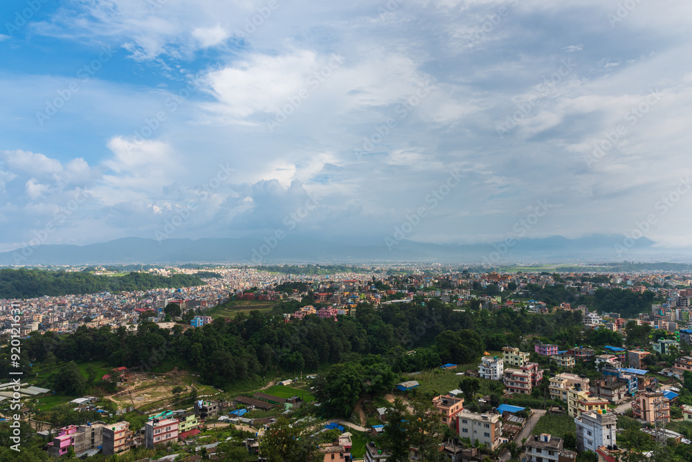 Kathmandu cityscape view with monsoon clouds. Kathmandu cityscape view with monsoon clouds.