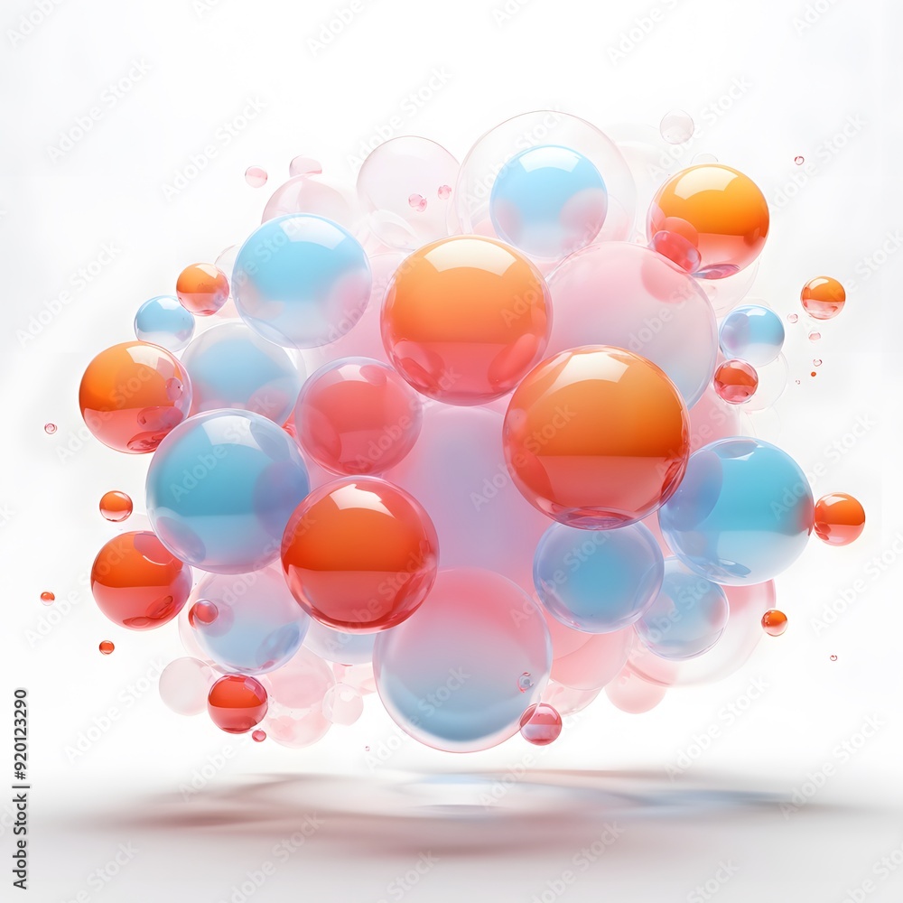 Abstract 3d bubbles with a white background Abstract 3d bubbles with a white background
