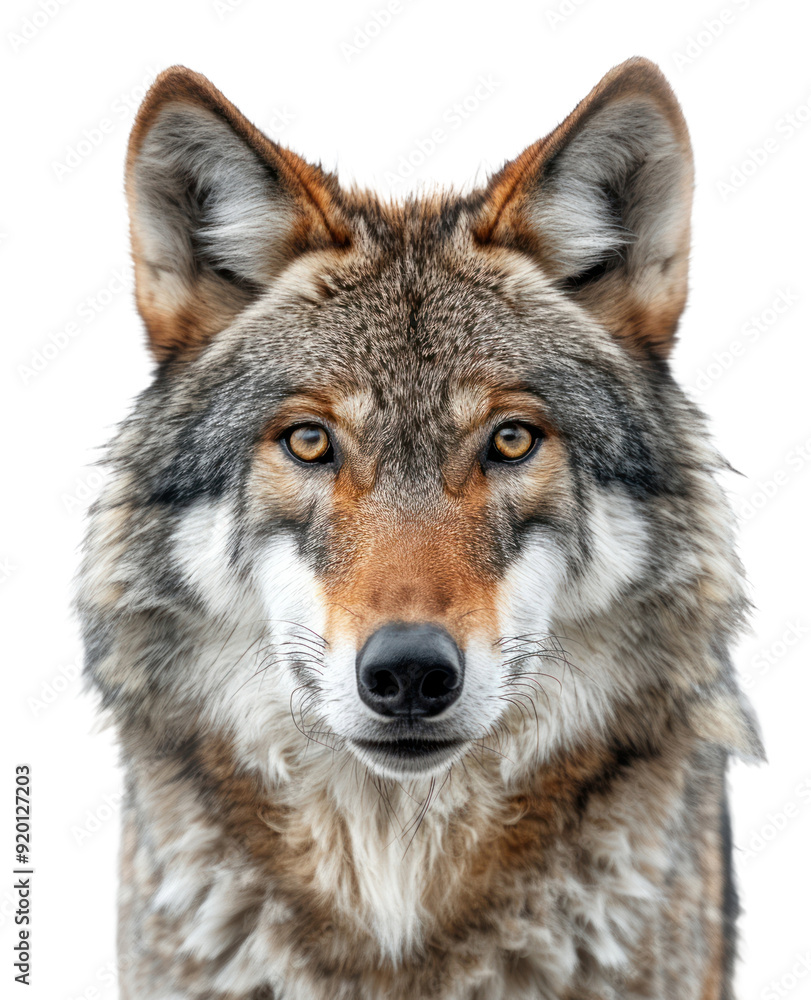 Fototapeta premium Wolf isolated on a transparent background for web, banner, wallpaper