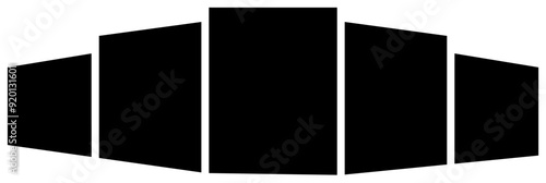 Template of 5 rectangle and square photo collage. picture album for abstract background, collage art, brush collage, digital photo, papers material and stationary  mockup. 