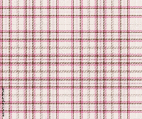 Plaid, pink, brown, seamless pattern for textiles and design clothing, skirts, pants, aprons, tablecloths, blankets or decorative fabrics. Vector illustration.