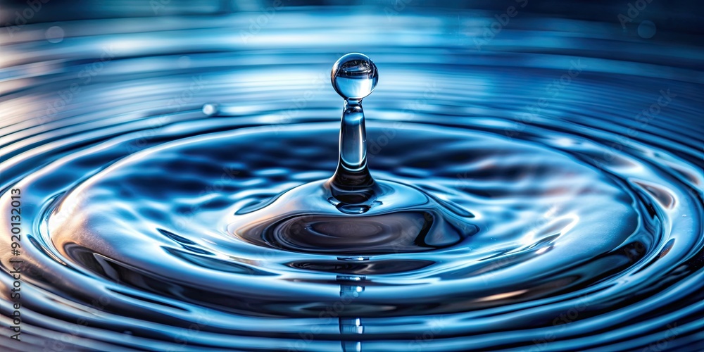 Close-up of water drop splashing with ripple effects on surface, water, drop, splash, ripple, effect, close-up,, surface, liquid Close-up of water drop splashing with ripple effects on surface, water, drop, splash, ripple, effect, close-up,, surface, liquid