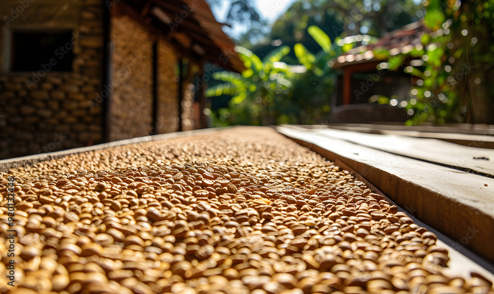 Obraz premium Pictures of coffee and coffee beans, coffee plants