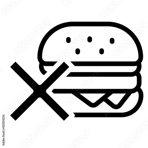 Diet icon. No food sign