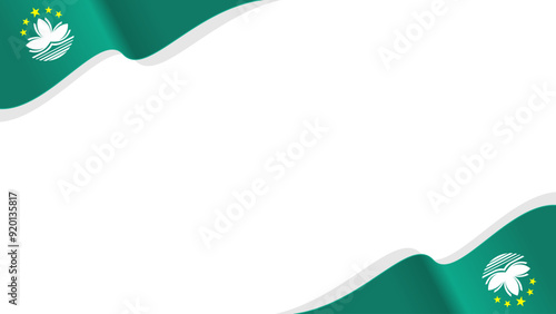 wavy macau flag vector background with copy space for text. macau national day