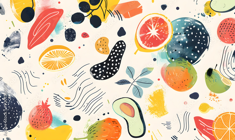 fruits and vegetable herbal concept  for background or 2d illustrator cartoon.