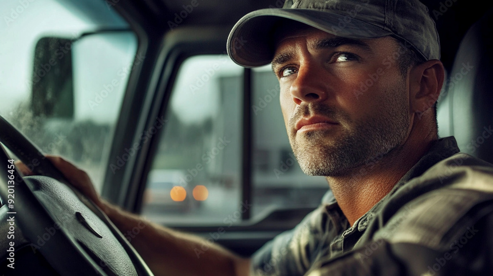 Man working as a truck driver Man working as a truck driver