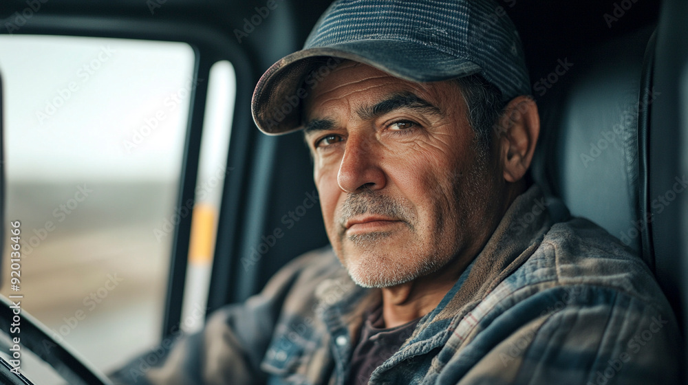 Man working as a truck driver Man working as a truck driver