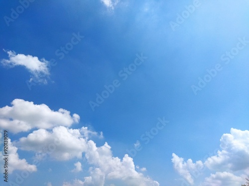 Canvas Print blue sky and clouds in my village