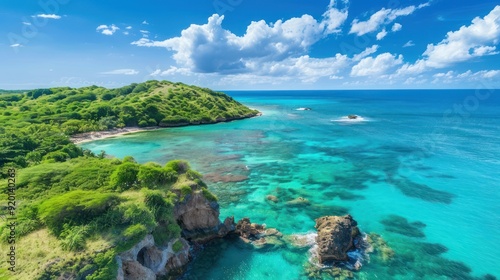 Tropical Island Beach with Crystal Clear Water