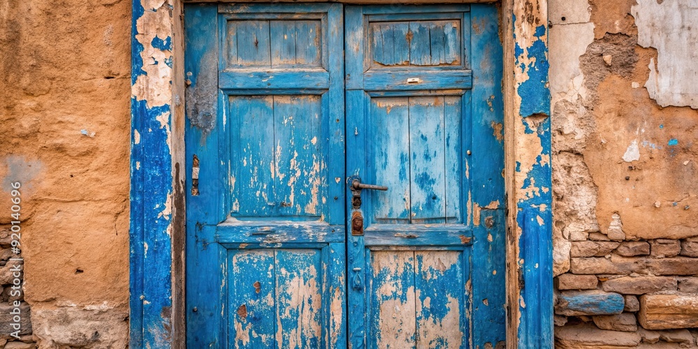Weathered old blue door with chipped paint and rustic charm, vintage, entrance, exterior, architecture, antique, worn, aged Weathered old blue door with chipped paint and rustic charm, vintage, entrance, exterior, architecture, antique, worn, aged