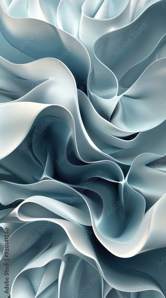 Fototapeta premium Abstract 3D Rendered Wavy Blue Background