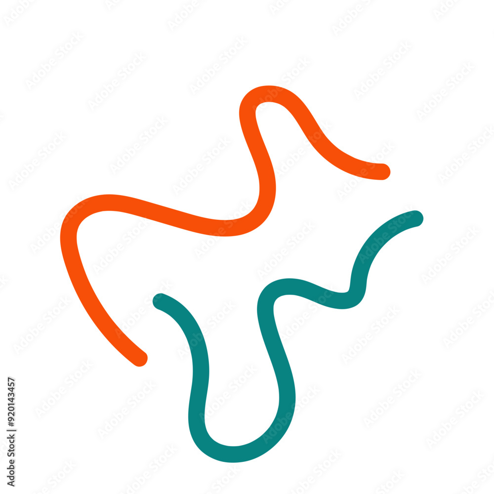 Orange blue squiggle lines decoration Orange blue squiggle lines decoration