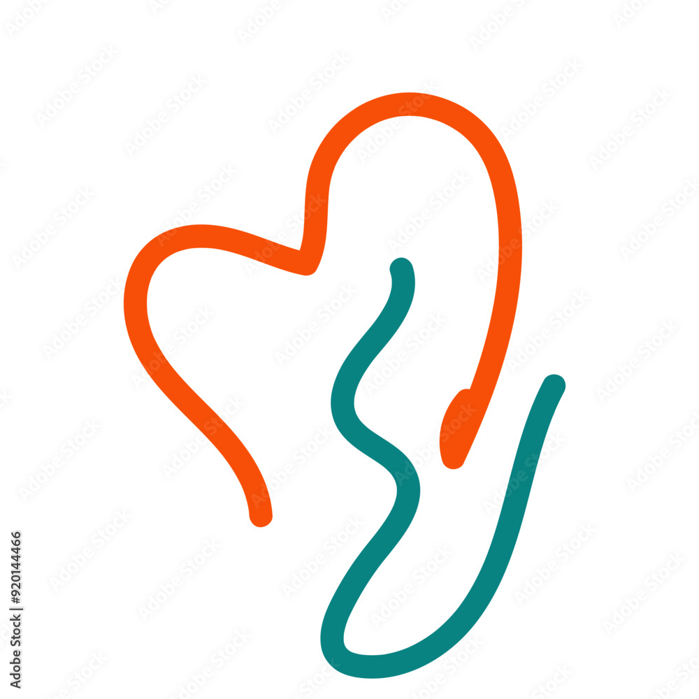 Orange blue squiggle lines decoration Orange blue squiggle lines decoration