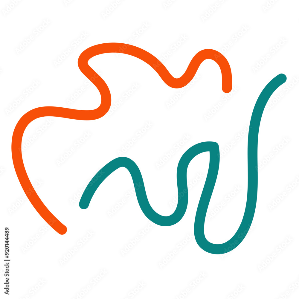 Orange blue squiggle lines decoration Orange blue squiggle lines decoration