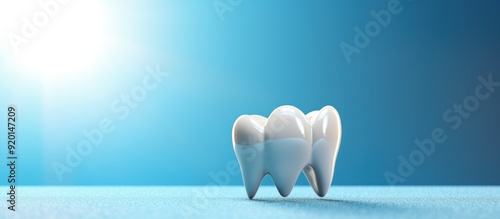 Shiny White Teeth on a Blue Background photo