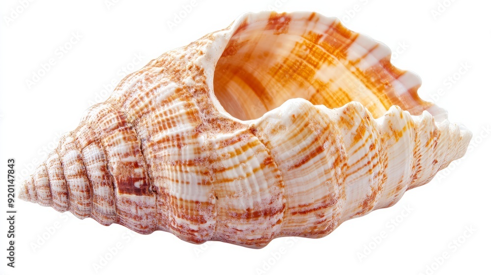 Seashell closeup. Isolated on white background. Clipping path. stock photo Seashell closeup. Isolated on white background. Clipping path. stock photo