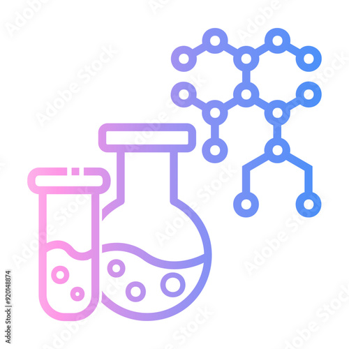 medical biochemistry Line Gradient Icon