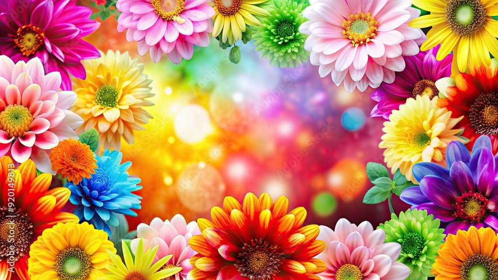 Fototapeta premium Beautiful flower background with vibrant colors and delicate petals, blooms, garden, nature, floral, bouquet, vibrant, colorful
