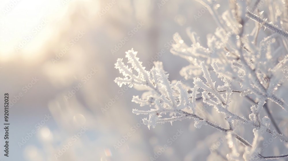 Frost Covered Branches in Winter Wonderland Frost Covered Branches in Winter Wonderland