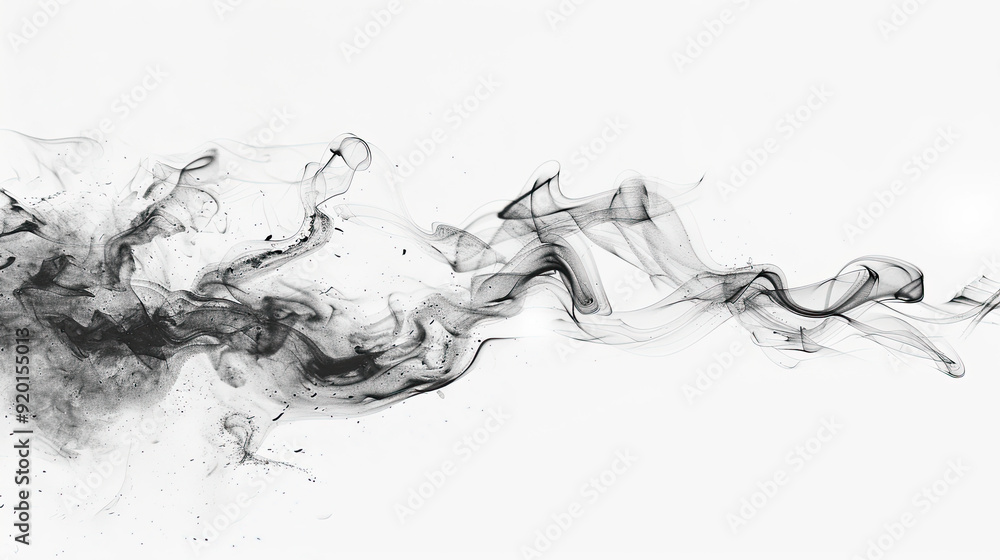 Fluid Smoke in Ink Wash