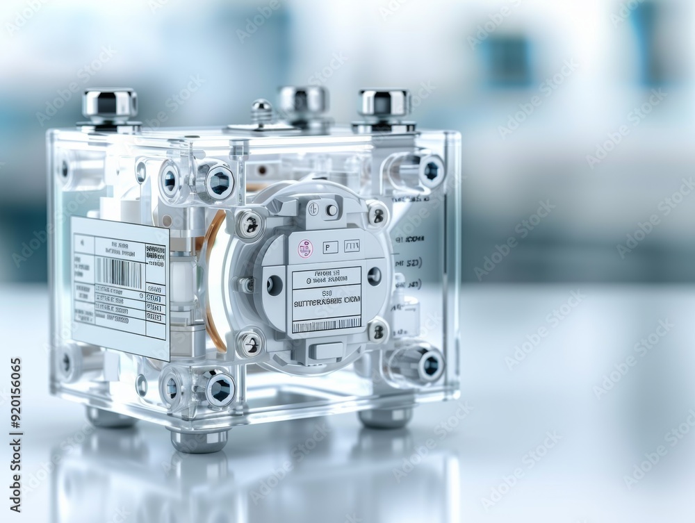 Obraz premium Detailed Close up Shot of Robust Electrical Circuit Breaker with Safety Features