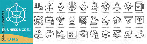 Business model icon. Business Model Canvas, Revenue Streams, Value Proposition, Customer Segments and Key Partners