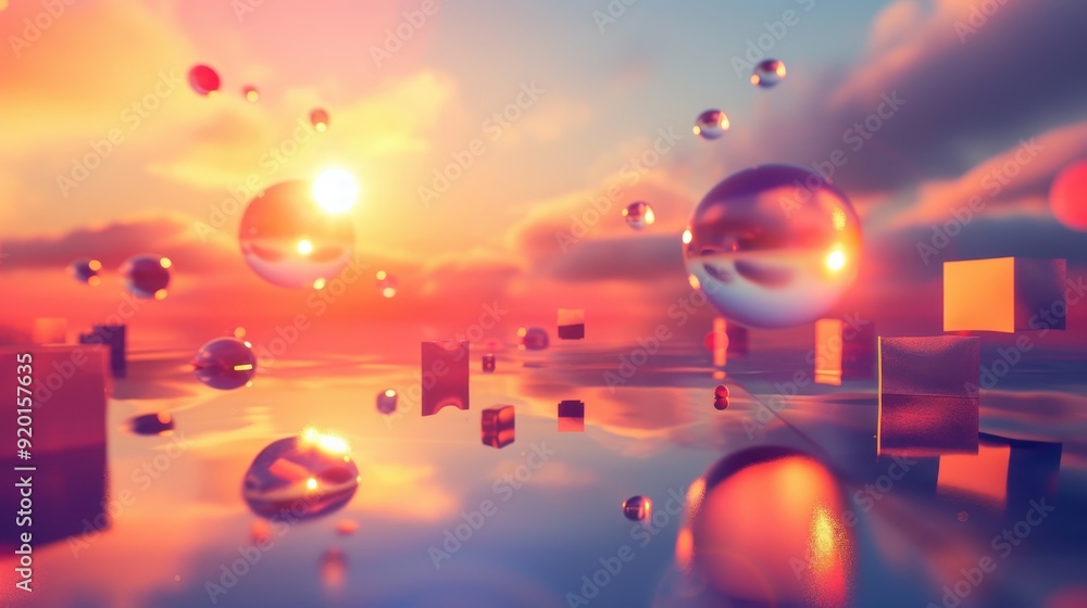 Obraz premium Abstract Sunset Landscape