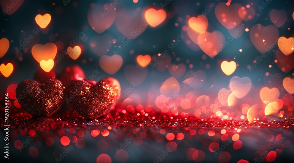 A stunning and beautiful display of heart shapes combined with sparkling elements, ideal for romantic themes A stunning and beautiful display of heart shapes combined with sparkling elements, ideal for romantic themes