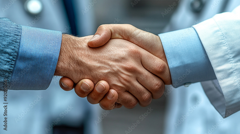 Two scientists shake hands in a modern laboratory, signifying collaboration and scientific advancement. The environment is filled with advanced equipment, symbolizing progress and unity in research Two scientists shake hands in a modern laboratory, signifying collaboration and scientific advancement. The environment is filled with advanced equipment, symbolizing progress and unity in research