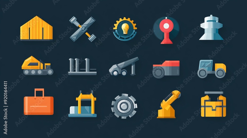 Vector construction and tools icons set Vector construction and tools icons set