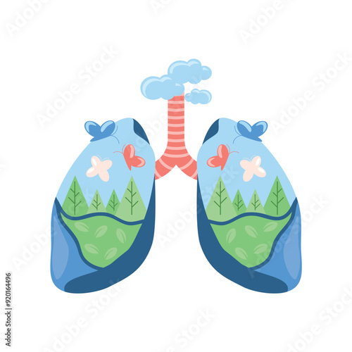 lungs with nature clean air