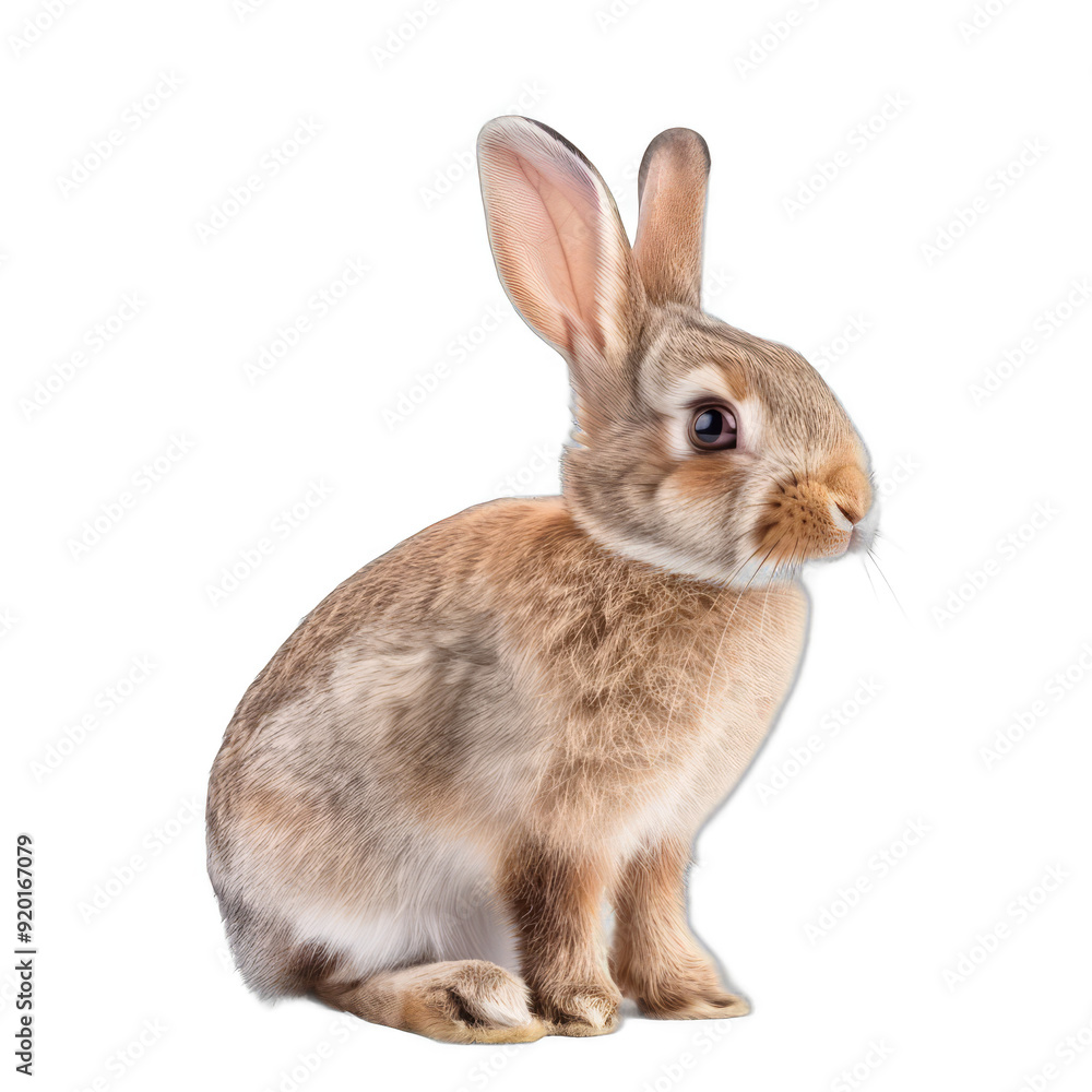 A rabbit is sitting on a white background A rabbit is sitting on a white background