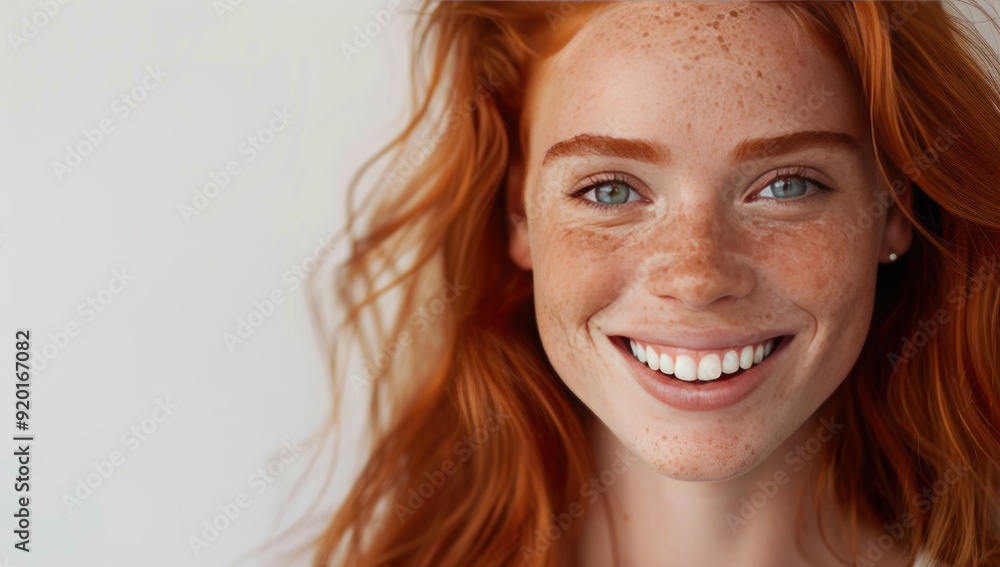 Close-up Portrait of a Smiling Redhead Woman Close-up Portrait of a Smiling Redhead Woman