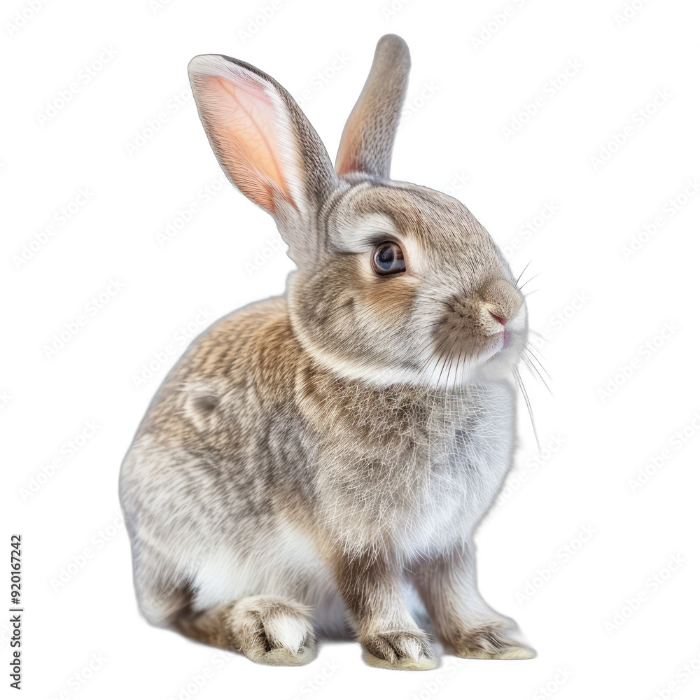 A rabbit is sitting on a white background A rabbit is sitting on a white background