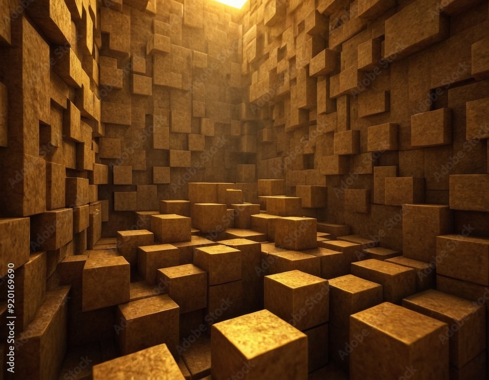 large room with lots cubes in it large room with lots cubes in it
