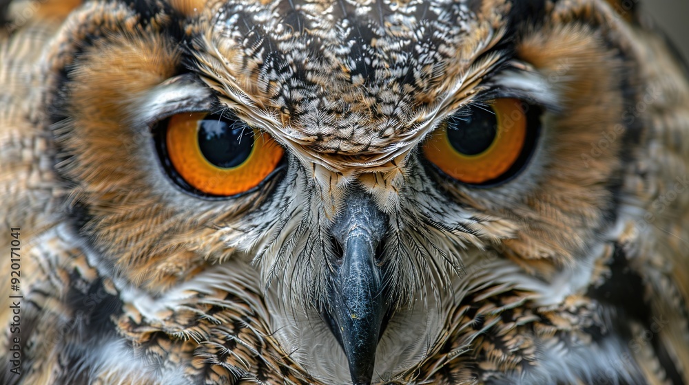 Stunning Close-up Macro Owl Portrait with Sharp Yellow Eyes and Feathers, Natural Daylight, Blurry Sky Background, High Detail Texture Stunning Close-up Macro Owl Portrait with Sharp Yellow Eyes and Feathers, Natural Daylight, Blurry Sky Background, High Detail Texture