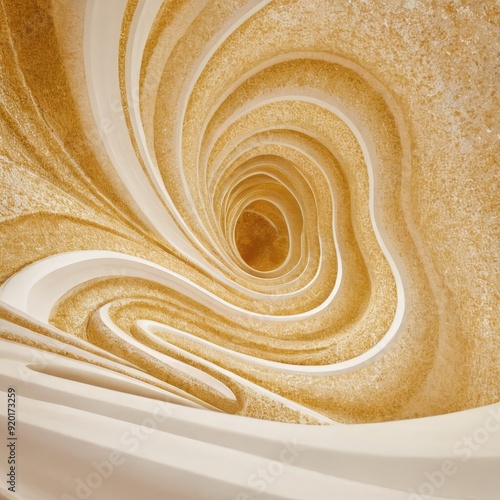 spirally white and gold colored design photo