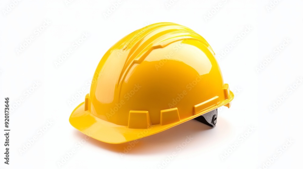 Fototapeta premium Yellow safety helmet isolated on a white background