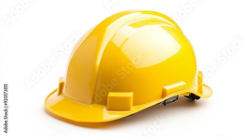 Yellow safety helmet isolated on a white background