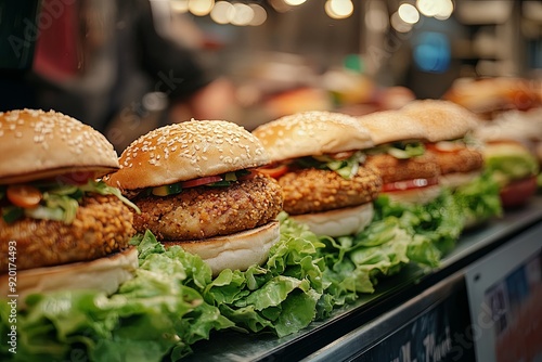 Delicious Pork Burgers. Gourmet Street Food Concept photo