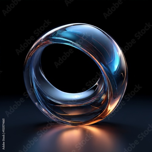 glass ball with black background