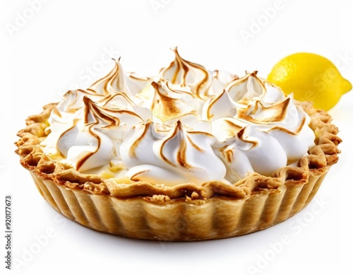 lemon pie with whipped cream and meral photo