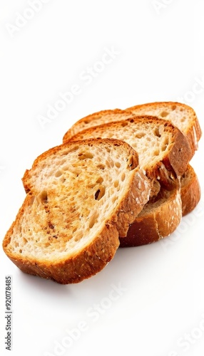 two slices bread on white surface