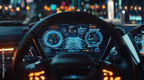 Futuristic Car Interior with Advanced Dashboard