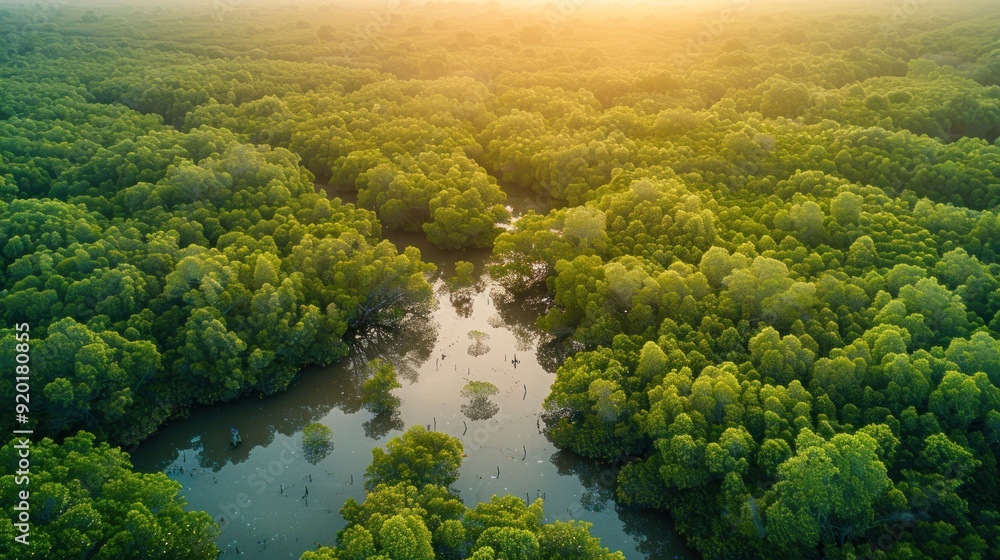 Aerial View of a Lush Mangrove Forest Aerial View of a Lush Mangrove Forest