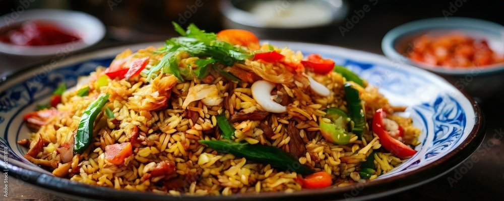plate food with rice and vegetables plate food with rice and vegetables