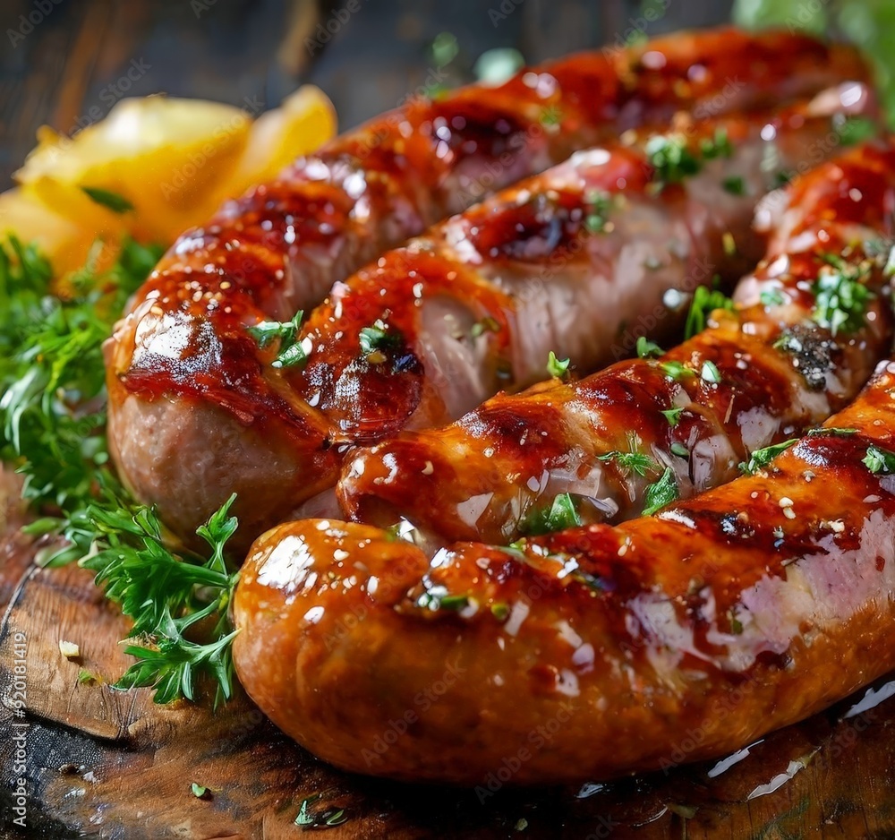 close up sausage on cutting board close up sausage on cutting board